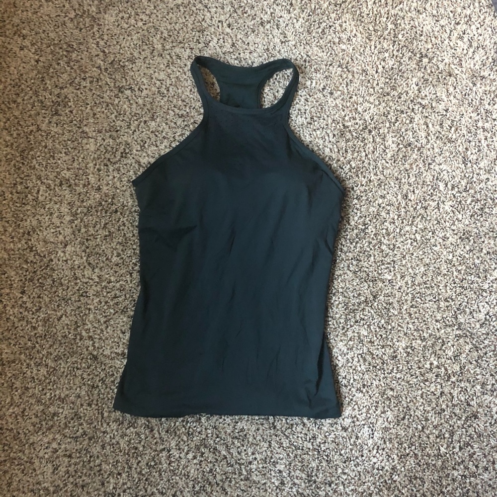 Nike Halter Built in Bra Mesh Dark Green tank